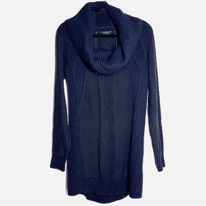 All Saints Spitalfields Navy Lambswool Angora Jumper Sweater Cowl Neck